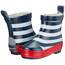 Playshoes Kinder Halbschaft-Gummistiefel aus Naturkautschuk, trendige Unisex Regenstiefel mit Reflektoren, maritim gestreift