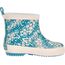 Playshoes Gummistiefel Halbschaft Blumen Unisex Kinder Gummistiefel, Petrol Blumen, 20 EU