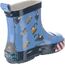 Playshoes Kinder Halbschaft-Gummistiefel aus Naturkautschuk, Trendige Unisex Regenstiefel mit Reflektoren, mit Bagger-Muster, Blau (bleu 17), 23 EU, 180348