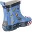 Playshoes Kinder Halbschaft-Gummistiefel aus Naturkautschuk, Trendige Unisex Regenstiefel mit Reflektoren, mit Bagger-Muster, Blau (Bleu 17), 26 EU, 180348