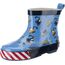 Playshoes Kinder Halbschaft-Gummistiefel aus Naturkautschuk, Trendige Unisex Regenstiefel mit Reflektoren, mit Bagger-Muster, Blau (bleu 17), 23 EU, 180348