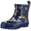 Playshoes Kinder Halbschaft-Gummistiefel aus Naturkautschuk, Trendige Unisex Regenstiefel mit Reflektoren, mit Piraten-Muster, Blau (Marine), 26 EU, 180363