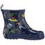Playshoes Kinder Halbschaft-Gummistiefel aus Naturkautschuk, Trendige Unisex Regenstiefel mit Reflektoren, mit Piraten-Muster, Blau (Marine), 26 EU, 180363