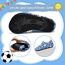 Torotto Hausschuhe Kinder Mädchen Junge Pantoffeln Atmungsaktive Rutschfest Weich Turnschläppchen Barfussschuhe für Lauflernschuhe Kleinkinder Schuhe Kindergarten Unisex(Fußball Blau 28/29 EU)
