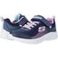 Skechers Mädchen Microspec Sneaker, Navy Mesh Lavender & Mint Trim, 29 EU