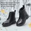 DREAM PAIRS Jungen Mädchen Stiefel Klassische Stiefel für Kinder Herbst Fashion Schnürstiefel Winterstiefel mittelere Stiefel,Size 26.5,Schwarz/Pu,KBO211