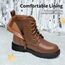 DREAM PAIRS Jungen Mädchen Stiefel Klassische Stiefel für Kinder Herbst Fashion Schnürstiefel Winterstiefel mittelere Stiefel,Size 28.5,Braun/Pu,KBO211