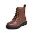 DREAM PAIRS Jungen Mädchen Stiefel Klassische Stiefel für Kinder Herbst Fashion Schnürstiefel Winterstiefel mittelere Stiefel,Size 36,Braun/Pu,KBO211