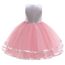 URAQT Mädchen Prinzessin Kleid, Mädchen Einhorn Cosplay Karneval Verkleidung Party Hochzeit Prinzessin Kleid mit Halskette und Stirnband, 110CM, Rosa