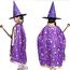 Jeackcelle Kinder Halloween Kostüm, Wizard Cape Witch Umhang mit Hut, Kürbis Candy Bag, Zauberer Mantel mit Requisiten für Jungen Mädchen Cosplay party (Lila)