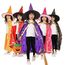 Jeackcelle Kinder Halloween Kostüm, Wizard Cape Witch Umhang mit Hut, Kürbis Candy Bag, Zauberer Mantel mit Requisiten für Jungen Mädchen Cosplay party (Lila)