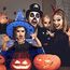 Jeackcelle Kinder Halloween Kostüm, Wizard Cape Witch Umhang mit Hut, Kürbis Candy Bag, Zauberer Mantel mit Requisiten für Jungen Mädchen Cosplay party (Blau)
