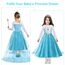 URAQT Kostüm Kinder Mädchen, 6-teiliges Set Kinder Prinzessin Kleid mit Krone Diadem Handschuhe Zauberstab usw für Weihnachten Karneval Halloween Rollenspiel(120)