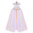 ACWOO Prinzessin Umhang Kinder Mädchen, ELSA Prinzessin Kostüm mit Krone, Halloween Kostüm Umhang Kinder, Prinzessin Cape für Karneval Cosplay Party (merfabig, M)