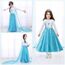 URAQT Kostüm Kinder Mädchen, 6-teiliges Set Kinder Prinzessin Kleid mit Krone Diadem Handschuhe Zauberstab usw für Weihnachten Karneval Halloween Rollenspiel(120)