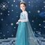 URAQT Mädchen Prinzessin Kostüm, Kinder Kleid 6-teiliges Set mit Krone Diadem Handschuhe Zauberstab usw für Weihnachten Verkleidung Karneval Halloween,110CM