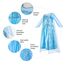 Vicloon Elsa kostüm mädchen, 3pcs Elsa Kleid Kinder Set mit Krone Diadem Zauberstab,Halloween Weihnachten Geburtstag Party Kostüm,kostüm mädchen-Blue