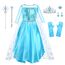 URAQT Kostüm Kinder Mädchen, 9-teiliges Set Kleid Kinder mit Krone Diadem Handschuhe Zauberstab für Weihnachten Verkleidung Karneval Halloween Geburtstag Party,140CM