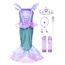 JerrisApparel Mädchen Prinzessin Meerjungfrau Kostüm Halloween Party Kleid (Lila mit Zubehör, 120)