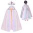ACWOO Prinzessin Umhang Kinder Mädchen, ELSA Prinzessin Kostüm mit Krone, Halloween Kostüm Umhang Kinder, Prinzessin Cape für Karneval Cosplay Party (merfabig, M)