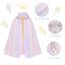 ACWOO Prinzessin Umhang Kinder Mädchen, ELSA Prinzessin Kostüm mit Krone, Halloween Kostüm Umhang Kinder, Prinzessin Cape für Karneval Cosplay Party (merfabig, M)