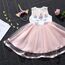 URAQT Mädchen Prinzessin Kleid, Mädchen Einhorn Cosplay Karneval Verkleidung Party Hochzeit Prinzessin Kleid mit Halskette und Stirnband, 110CM, Rosa