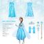 URAQT Kostüm Kinder Mädchen, 9-teiliges Set Kleid Kinder mit Krone Diadem Handschuhe Zauberstab für Weihnachten Verkleidung Karneval Halloween Geburtstag Party,140CM