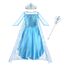 Vicloon Elsa kostüm mädchen, 3pcs Elsa Kleid Kinder Set mit Krone Diadem Zauberstab,Halloween Weihnachten Geburtstag Party Kostüm,kostüm mädchen-Blue