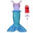 AOOWU Meerjungfrau Kostüm Mädchen, 4-Teiliges Set Meerjungfrau Kleid Mädchen mit Perücke, Lila Krone und Zepter, Kostüm Kinder für Karneval Party Halloween Weihnachten Cosplay (120Cm)