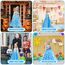 ACWOO LED Leuchtend Prinzessin Kleid, Kostüm Mädchen, Kleid Kinder Set mit Krone Zauberstab, Kostüm Accessoires für Weihnachten Verkleidung Karneval Halloween