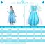 URAQT Kostüm Kinder Mädchen, 9-teiliges Set Kleid Kinder mit Krone Diadem Handschuhe Zauberstab für Weihnachten Verkleidung Karneval Halloween Geburtstag Party,130CM