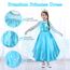 URAQT Kostüm Kinder Mädchen, 9-teiliges Set Kleid Kinder mit Krone Diadem Handschuhe Zauberstab für Weihnachten Verkleidung Karneval Halloween Geburtstag Party,140CM