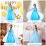 URAQT Kostüm Kinder Mädchen, 9-teiliges Set Kleid Kinder mit Krone Diadem Handschuhe Zauberstab für Weihnachten Verkleidung Karneval Halloween Geburtstag Party,110CM