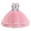 URAQT Mädchen Prinzessin Kleid, Mädchen Einhorn Cosplay Karneval Verkleidung Party Hochzeit Prinzessin Kleid mit Halskette und Stirnband, 140CM, Rosa