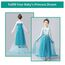 URAQT Mädchen Prinzessin Kostüm, Kinder Kleid 6-teiliges Set mit Krone Diadem Handschuhe Zauberstab usw für Weihnachten Verkleidung Karneval Halloween,120CM