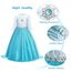 URAQT Mädchen Prinzessin Kostüm, Kinder Kleid 6-teiliges Set mit Krone Diadem Handschuhe Zauberstab usw für Weihnachten Verkleidung Karneval Halloween,120CM
