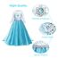 URAQT Kostüm Kinder Mädchen, 6-teiliges Set Kinder Prinzessin Kleid mit Krone Diadem Handschuhe Zauberstab usw für Weihnachten Karneval Halloween Rollenspiel(130)