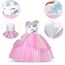 URAQT Kinder Einhorn Kostüm Kleid, Mädchen Einhorn Rock, Blumen Mädchen Ärmellos Partykleid, Geburtstagskleid Festkleid, Fasching Karneval Verkleidung mit Unicorn Outfit Set, 150cm（Rosa-B）