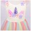 URAQT Mädchen Prinzessin Kleid, Mädchen Einhorn Cosplay Karneval Verkleidung Party Hochzeit Prinzessin Kleid mit Halskette und Stirnband, 140CM, Gelb