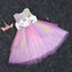 URAQT Kinder Einhorn Kostüm Kleid, Mädchen Einhorn Rock, Blumen Mädchen Ärmellos Partykleid, Geburtstagskleid Festkleid, Fasching Karneval Verkleidung mit Unicorn Outfit Set, 150cm（Rosa-B）
