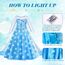 ACWOO LED Leuchtend Prinzessin Kleid, Kostüm Mädchen, Kleid Kinder Set mit Krone Zauberstab, Kostüm Accessoires für Weihnachten Verkleidung Karneval Halloween
