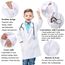 CoatCool Arztkittel Kinder Kittel Baumwolle Laborkittel für Junge Mädchen Chemie Kittel Labormantel Langarm Medizin Laborkittel Weiß Kostüm Doktor Mantel Kinder für Schüler Studium Labor, L