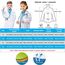 CoatCool Arztkittel Kinder Kittel Baumwolle Laborkittel für Junge Mädchen Chemie Kittel Labormantel Langarm Medizin Laborkittel Weiß Kostüm Doktor Mantel Kinder für Schüler Studium Labor, L