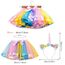 Hifot Einhorn Kostüm Prinzessin Set 2 Stück，Regenbogen Tutu Rock Mädchen Kostüm Tüllrock,Einhorn Haarreif für Mädchen für Unicorn Cosplay Kindergeburtstag Karneval