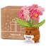 WenmthG Kleines Dankeschön Geschenk Glücksbringer Gehäkelte Rosa Blume für Frauen Freunde Kollegen Abschied Ruhestand Weihnachts Papa Mama Oma Opa Pocket Hug Blume Positive Kartoffel Deutsch Ersatz