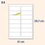 99,1 x 38,1mm, 25 Blatt, A4 Aufkleber Etiketten Selbstklebend matt - 14 Stück pro Blatt