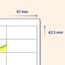 97 x 42,3mm, 25 Blatt, A4 Aufkleber Etiketten Selbstklebend matt - 12 Stück pro Blatt