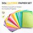 50x Glitzerpapier in A4: Buntes Glitter Papier mit 250 g/m² - Ideal für Bastelarbeiten und kreatives Gestalten - Fotokarton und Druckerpapier für Bastelpapier (50x Glitzerpapier - 250 g/m², 100)