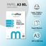 A3-Papier, 80 g, Packung mit 250 Blatt, Multifunktionspapier für Inkjet- und Laserdrucker, A3-Blätter, 297 x 420 mm, ideal für Büro und Zuhause · m-office (250 Blatt)