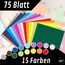 perfect ideaz 75 Blatt Tonkarton DIN-A5, 15 Farben, 180 g/m², made in Germany, Blauer Engel zertifiziert (15 Farben) (Packung mit 2)